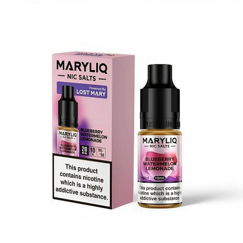 Maryliq 10ml Nic Salt E-Liquid - Pack of 10 - Eliquid Base-Blueberry Watermelon Lemonade
