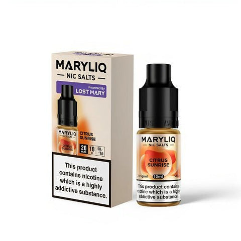 Maryliq 10ml Nic Salt E-Liquid - Pack of 10 - Eliquid Base-Citrus Sunrise