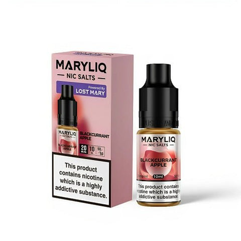 Maryliq 10ml Nic Salt E-Liquid - Pack of 10 - Eliquid Base-Blackcurrant Apple
