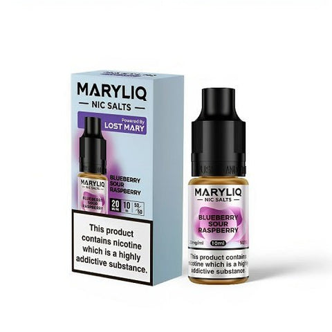 Maryliq 10ml Nic Salt E-Liquid - Pack of 10 - Eliquid Base-Blueberry Sour Raspberry