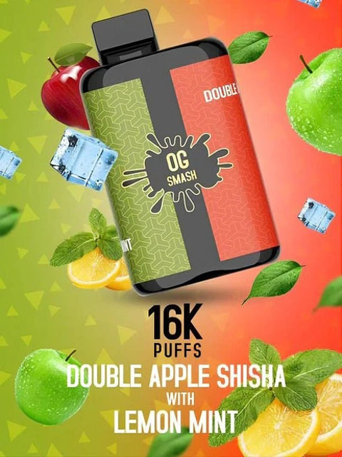 OG Smash Duo 16000 Puffs Disposable Vape Pod Kit - Pack of 5 - Eliquid Base-Bluerazz Ice / Peach Mango Watermelon