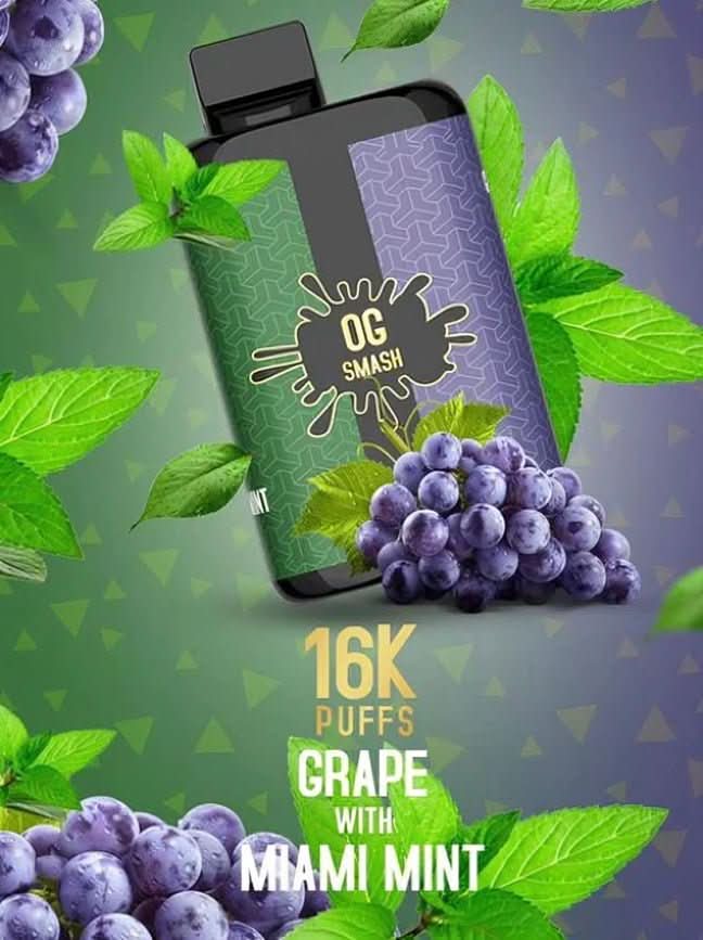 OG Smash Duo 16000 Puffs Disposable Vape Kit  - Grape / Miami Mint