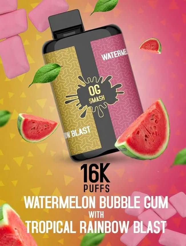 OG Smash Duo 16000 Puffs Disposable Vape Kit- Watermelon Bubblegum / Tropical Rainbow Blast