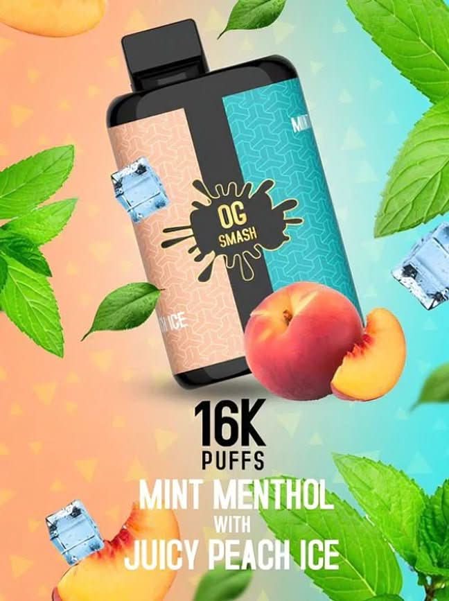 OG Smash Duo 16000 Puffs Disposable Vape Kit - Mint Menthol / Juicy Peach Ice