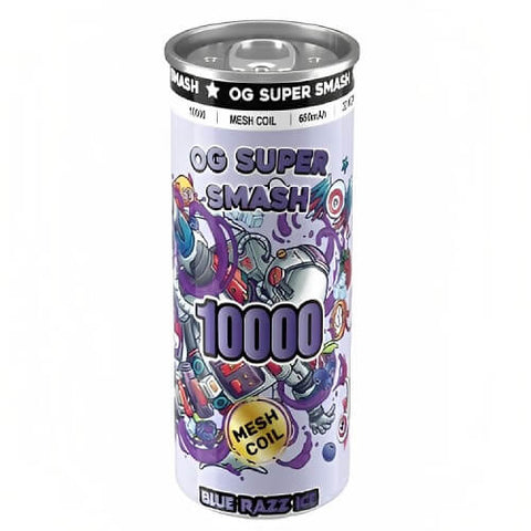 OG Super Smash 10000 Disposable Vape Pod Device - 20MG - Eliquid Base-Blue Razz Ice