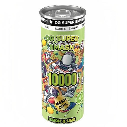 OG Super Smash 10000 Disposable Vape Pod Device - 20MG - Eliquid Base-Lemon & Lime