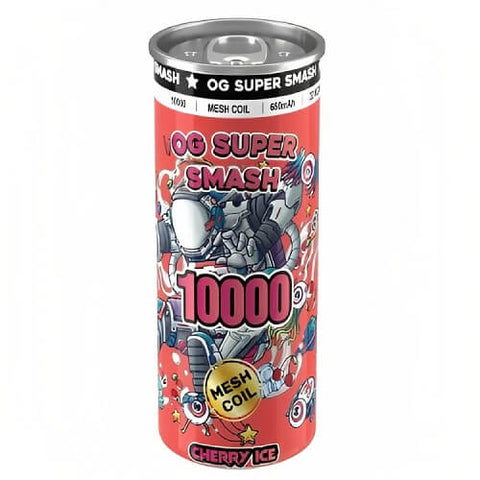 OG Super Smash 10000 Disposable Vape Pod Device - 20MG - Eliquid Base-Cherry Ice