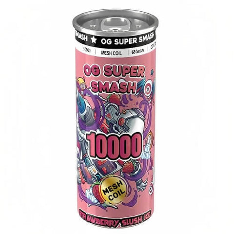 OG Super Smash 10000 Disposable Vape Pod Device - 20MG - Eliquid Base-Strawberry Slush Ice