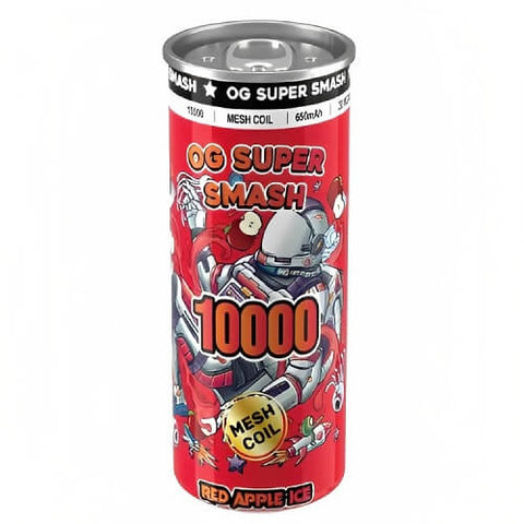 OG Super Smash 10000 Disposable Vape Pod Device - 20MG - Eliquid Base-Red Apple Ice