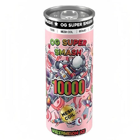 OG Super Smash 10000 Disposable Vape Pod Device - 20MG - Eliquid Base-Watermelon Ice