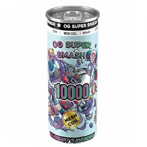 OG Super Smash 10000 Disposable Vape Pod Device - 20MG - Eliquid Base-Blueberry Raspberry