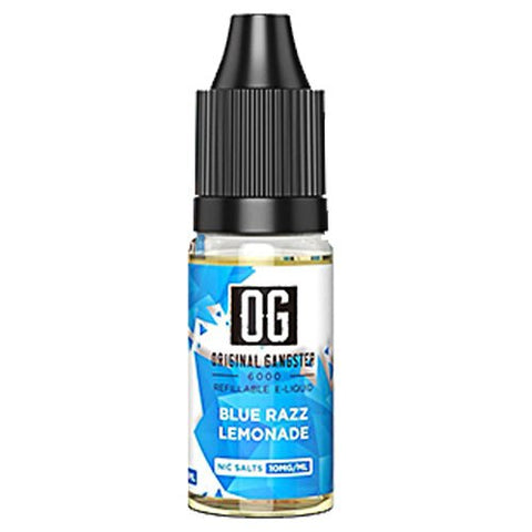 Orignal Gangster OG 6000 10ml Nic Salts E-liquid - Pack Of 10 - Eliquid Base-Blue Razz Lemonade