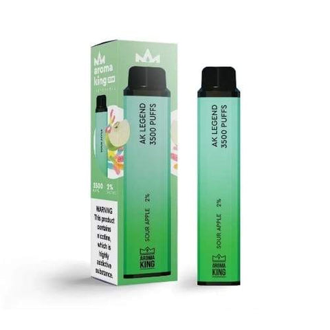 Pack of 10 Aroma King 3500 Disposable Pod Device | 20MG - Eliquid Base-Sour Apple