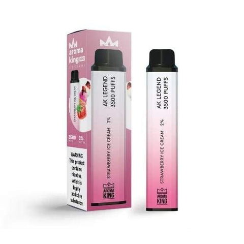 Pack of 10 Aroma King 3500 Disposable Pod Device | 20MG - Eliquid Base-Strawberry Ice Cream