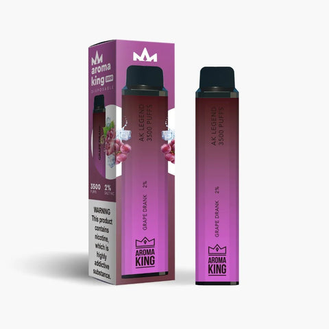 Pack of 10 Aroma King 3500 Disposable Pod Device | 20MG - Eliquid Base-Grape Drank