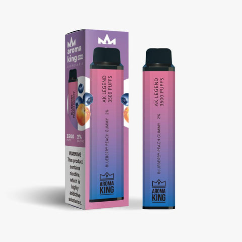 Pack of 10 Aroma King 3500 Disposable Pod Device | 20MG - Eliquid Base-Blueberry Peach Gummy