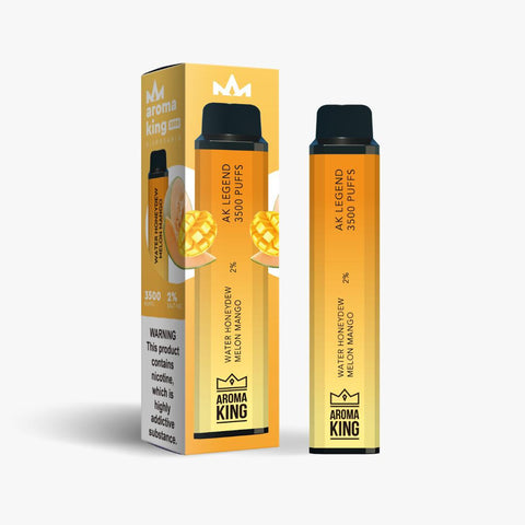 Pack of 10 Aroma King 3500 Disposable Vape Pod Device | 20MG - Eliquid Base-Water Honeydew Melon Mango