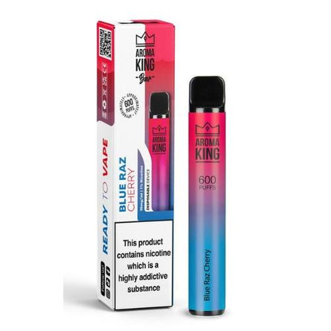 Pack of 10 Aroma King 600 Puffs Disposable Device | 20MG - Eliquid Base-Blue Razz Cherry