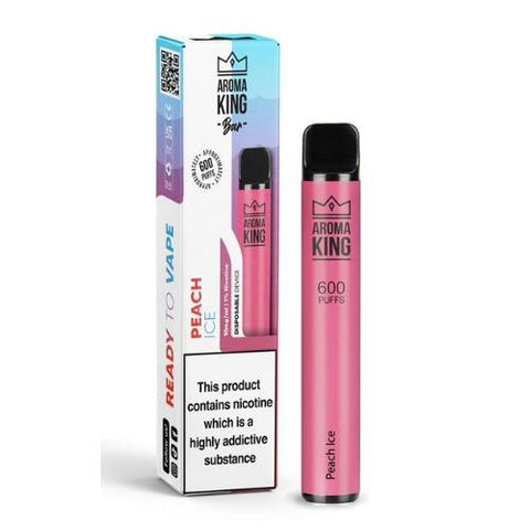 Pack of 10 Aroma King 600 Puffs Disposable Device | 20MG - Eliquid Base-Peach Ice