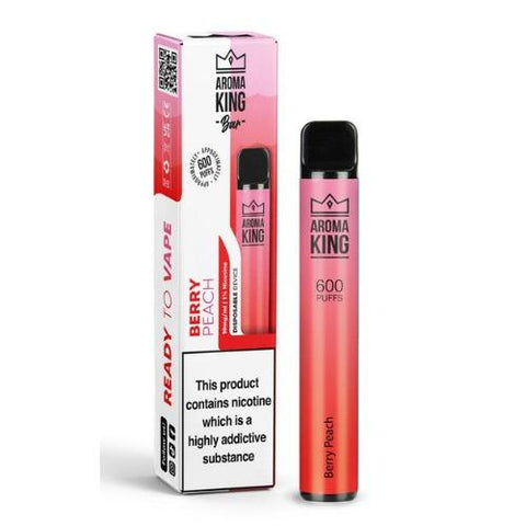 Pack of 10 Aroma King 600 Puffs Disposable Device | 20MG - Eliquid Base-Berry Peach