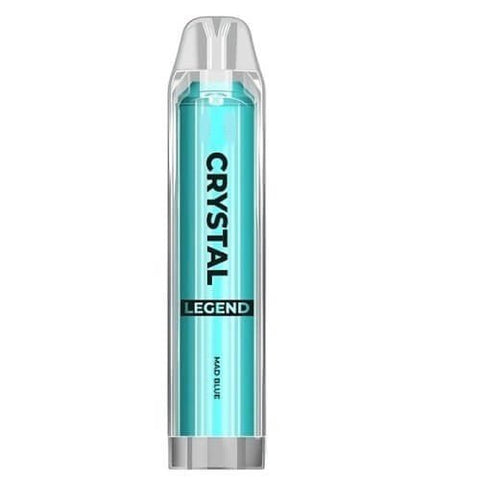 Pack of 10 Crystal Legend 4000 Disposable Vape Pod 0MG - Eliquid Base-Mad Blue