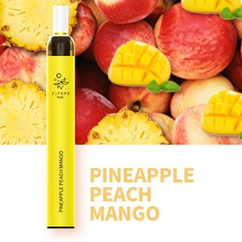 Pack of 10 Elf Bar T600 Disposable Pod Device - Eliquid Base-Pineapple Peach Mango