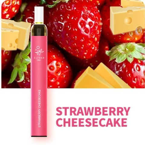 Pack of 10 Elf Bar T600 Disposable Pod Device - Eliquid Base-Strawberry Cheesecake