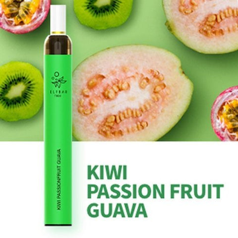 Pack of 10 Elf Bar T600 Disposable Pod Device - Eliquid Base-Kiwi Passion Fruit Guava