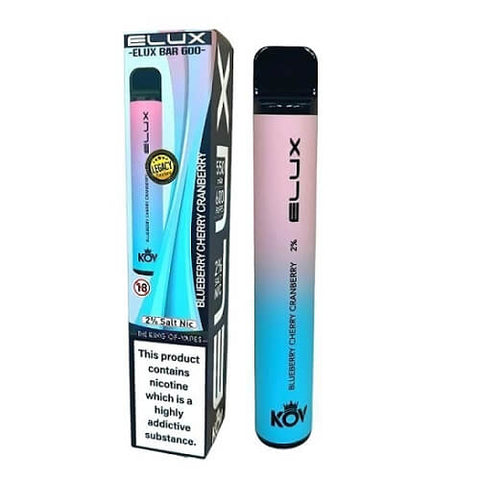 Pack of 10 Elux Bar Kov 600 Puff Disposable Device | 20MG - Eliquid Base-Blueberry Cherry Cranberry
