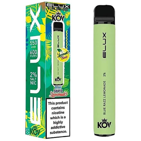 Pack of 10 Elux Bar Kov 600 Puff Disposable Device | 20MG - Eliquid Base-Blue Razz Lemonade