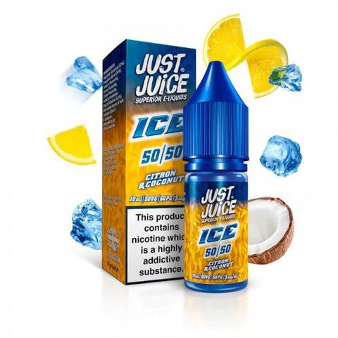 Pack of 10 Just Juice Ice10ml Nic Salts - Eliquid Base-Citron & Coconut