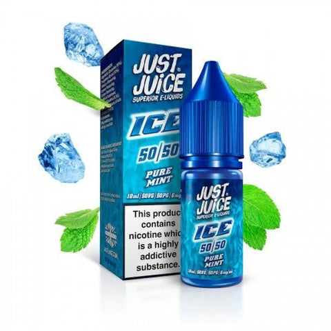 Pack of 10 Just Juice Ice10ml Nic Salts - Eliquid Base-Pure Mint