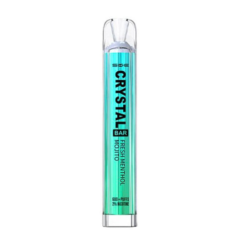 Pack of 10 SKE Crystal 600 Puffs Disposable Device | 20MG - Eliquid Base-Fresh Menthol Mojito