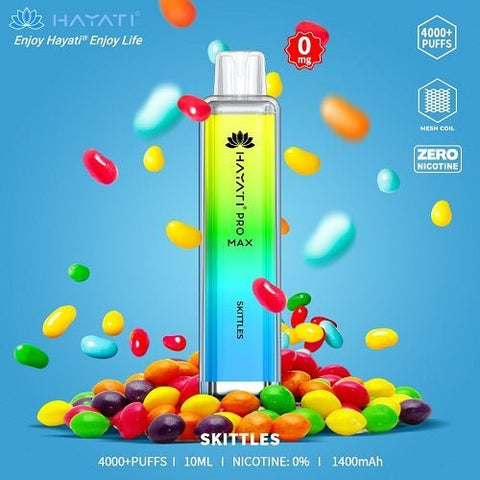 Pack of 2 - Hayati Pro Max 4000+ Disposable - 0MG - Eliquid Base-Skittles