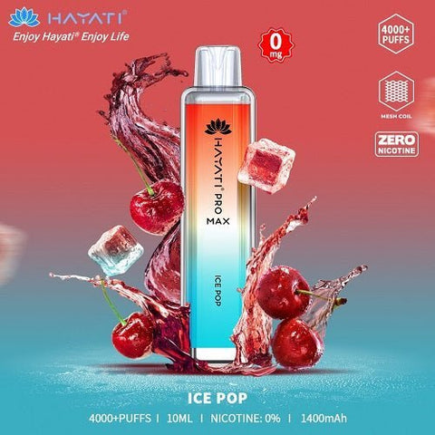 Pack of 2 - Hayati Pro Max 4000+ Disposable - 0MG - Eliquid Base-Ice Pop