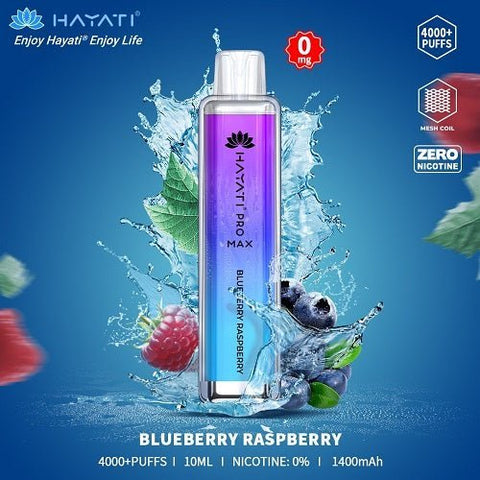 Pack of 2 - Hayati Pro Max 4000+ Disposable - 0MG - Eliquid Base-Blueberry Raspberry