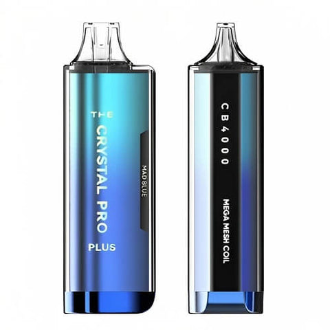 Pack of 2 The Crystal Pro Plus 4000 Disposable Vape Pod Device - 20MG - Eliquid Base-Mad Blue