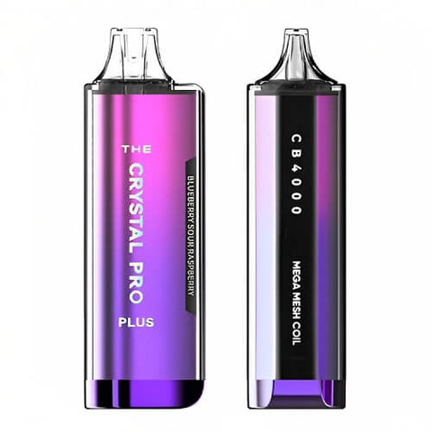 Pack of 2 The Crystal Pro Plus 4000 Disposable Vape Pod Device - 20MG - Eliquid Base-Blueberry Sour Raspberry