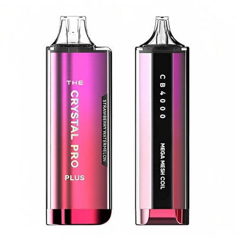 Pack of 2 The Crystal Pro Plus 4000 Disposable Vape Pod Device - 20MG - Eliquid Base-Strawberry Watermelon