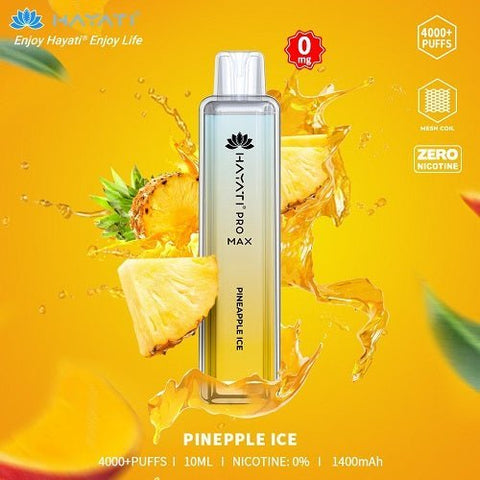 Pack of 3 - Hayati Pro Max 4000+ Disposable - 0MG - Eliquid Base-Pineapple Ice