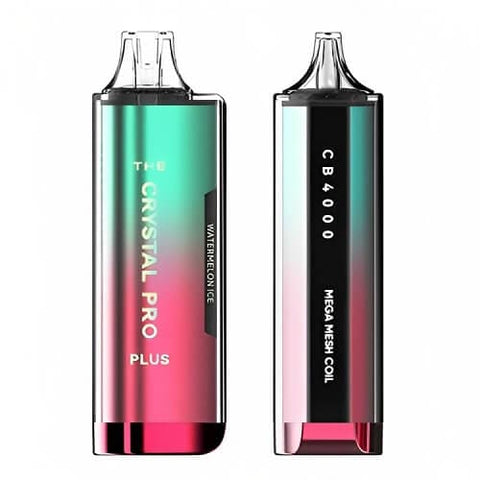 Pack of 3 The Crystal Pro Plus 4000 Disposable Vape Pod Device - 20MG - Eliquid Base-Watermelon Ice