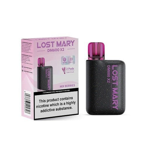 Pack of 5 Lost Mary DM600 Disposable Pod Device - 1200Puffs - Eliquid Base-Mix Berries