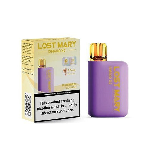 Pack of 5 Lost Mary DM600 Disposable Pod Device - 1200Puffs - Eliquid Base-Blueberry Cloudd