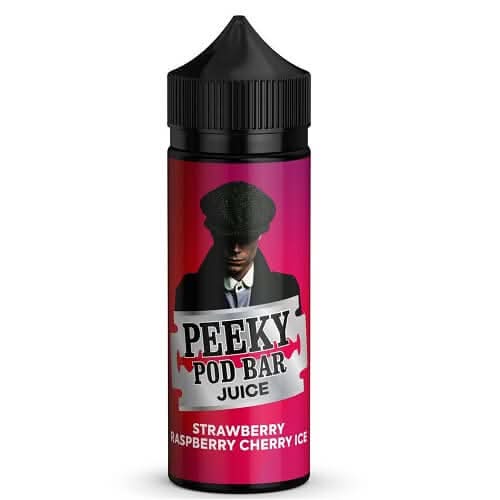 Peeky Blenders Pod Bar Juice Shortfill 100ml -Strawberry Raspberry Cherry Ice