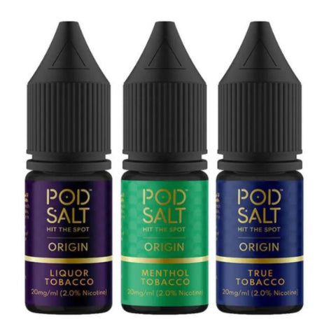 Pod Salt Origin 10ml Nic Salt - Pack of 10 - Eliquid Base-Origin Liquor Tobacco