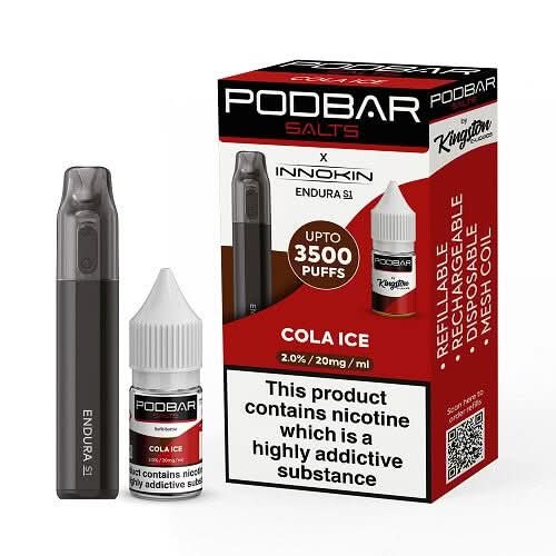 Podbar Salts + Innokin Endura S1 Pod Kit - Twin Pack - Pack of 5 -Cola Ice