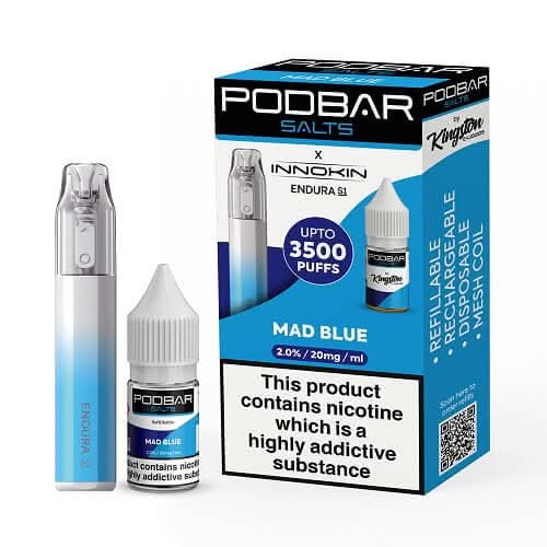 Podbar Salts + Innokin Endura S1 Pod Kit - Twin Pack - Pack of 5 -Mad Blue
