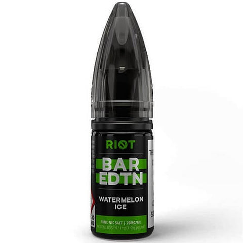 Riot Bar EDTN 10ml Nic Salt E-Liquid - Pack of 10 - Eliquid Base-Watermelon Ice