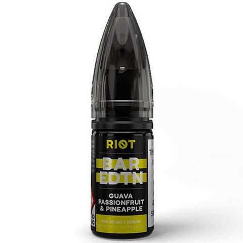 Riot Bar EDTN 10ml Nic Salt E-Liquid - Pack of 10 - Eliquid Base-Guava Passionfruit & Pineapple