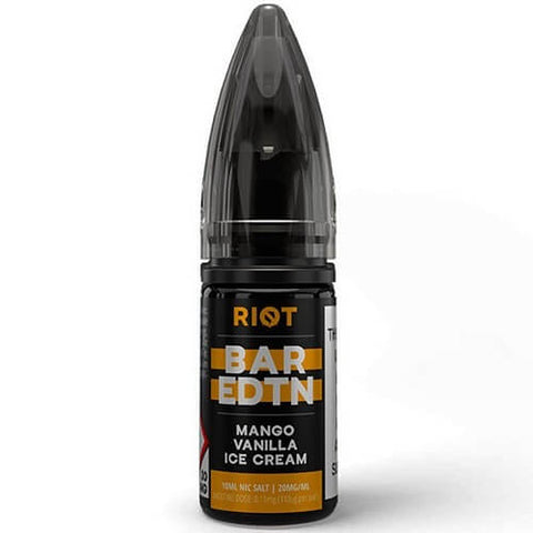 Riot Bar EDTN 10ml Nic Salt E-Liquid - Pack of 10 - Eliquid Base-Mango Vanilla Ice Cream